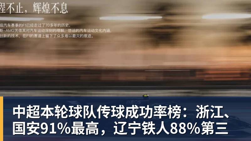 米兰体育中超本轮球队传球成功率榜：浙江、国安91%最高，辽宁铁人88%第三